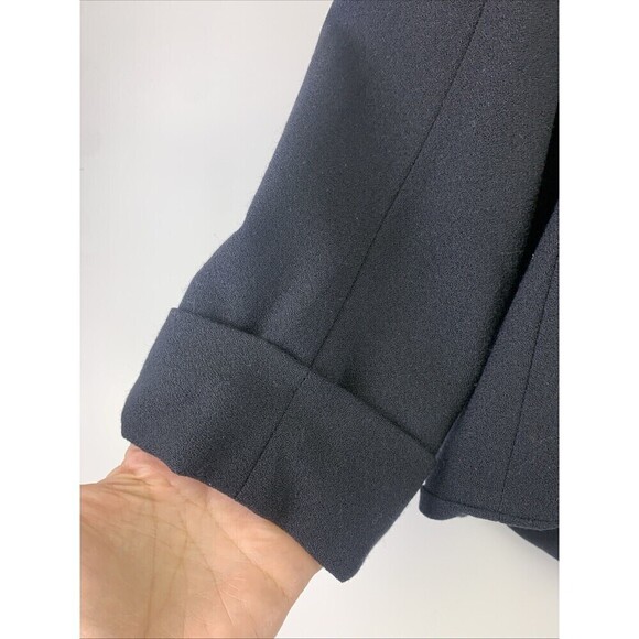 BOGO Broadway Vintage Collection Black Wool Blazer Three Button High Low Women M - Picture 2 of 12